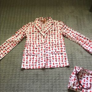 Tory Burch red lip PJs